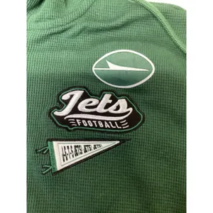WEAR by Erin Andrews New York Jets Green Waffle Knit Henley Hoodie EA1F54LS401G thumbnail 2