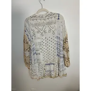 Free People Shibori Ivory‎ Print Long Sleeve Button-Up Tunic thumbnail 5