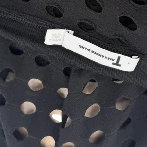 T by Alexander Wang Perforated Cutout Short Sleeve Crew Neck Top Black Size S thumbnail 8