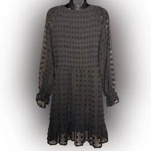 Chic Black Long Sleeve Dress Size L thumbnail 4
