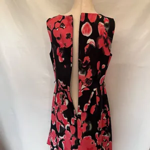 Nipon Boutique Fit Flare Dress Sz 8 Coral Floral Wedding Glam Career Cocktail thumbnail 8