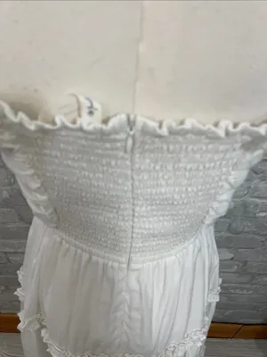 Mustard Seed White Ruffle Tie-Front Tiered Mini Dress thumbnail 4