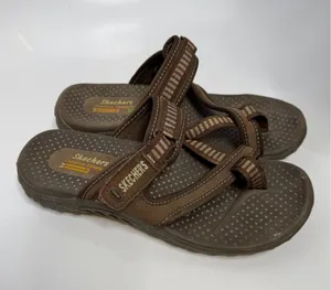 Skechers Outdoor Lifestyle Sandals Womens 7 Brown Excellent Strappy Slide Hiking thumbnail 1