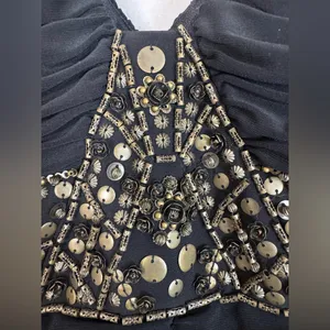 Vintage Sue Wong Nocturne Black Ruched Beaded Mini Dress size 8 thumbnail 8