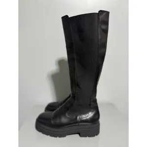 OFFICE London Kody Women's Black Leather Knee High Chelsea Boots EU 40 US 9 thumbnail 5
