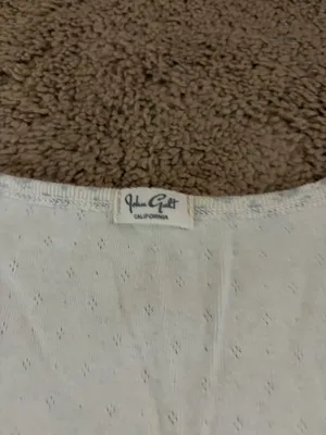 Brandy Melville Top White Blue Floral thumbnail 2