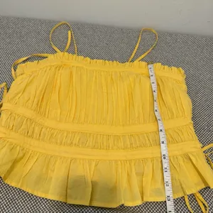Free People Gabby Tube Top Yellow Tie Elastic Size L thumbnail 12
