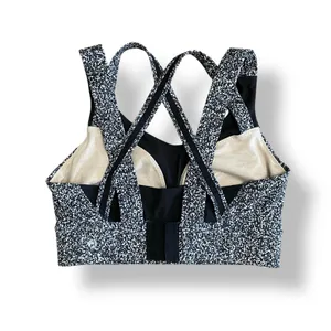 Lululemon Athletica Oxygen Sports Bra Flashback Static White Black‎ Size 8 thumbnail 3
