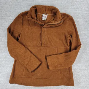 Avalanche Fleece Womens Small Rust Brown Quarter Zip Textured Pullover Top thumbnail 11