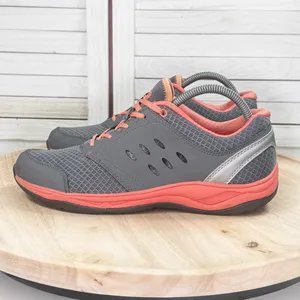 Vionic Venture Orthotic Mesh Low Top Lace Up Sneakers Grey‎ Coral Orange 9 thumbnail 3
