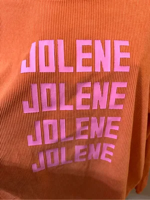 Jolene Dolly Parton Dollywood Orange Pink Sweatshirt Top 2XL Corduroy thumbnail 2