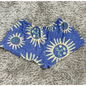 Out From Under Ellie Sweatshorts Blue Celestial Sun Drawstring Boho Loungewear M thumbnail 5