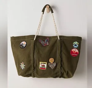 NWT Free People Been There Badge Tote Bag In Color Sea Serpent thumbnail 1
