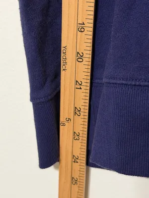 Anthropologie Maeve Puff-Sleeve Sweatshirt Tee in Navy Size XL Top thumbnail 7