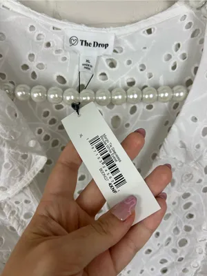 NWT The Drop Margo Tie Sleeveless White Eyelet Top Size XL thumbnail 5