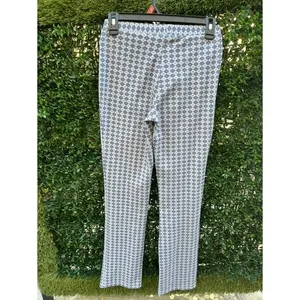 Full Tilt Womens Blue White Geometric Diamond Print‎ Flare Leggings Pants Small thumbnail 3