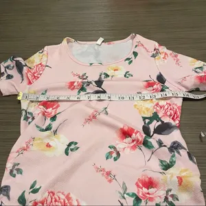 PinkBlush Pink Floral‎ Fitted Ruched Short Sleeve Maternity Dress Size S thumbnail 10