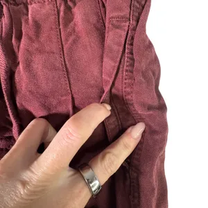 Free People Womens Paperbag Jogger Pants Burgundy‎ Drawstring Cotton XS Boho thumbnail 12