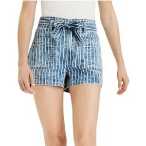 American‎ Eagle Stretch Highest Waist Mom Paper Bag Shorts Striped 00 thumbnail 1