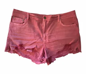 Aerie Distressed Pink Denim Shorts thumbnail 1