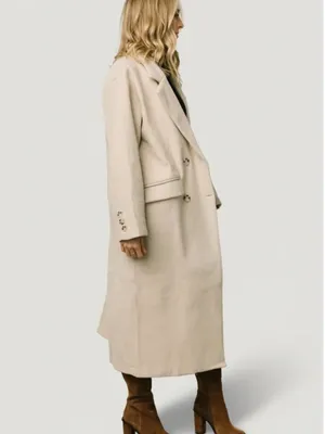 Baltic Born Anderson Double Breasted Long Coat Natural Size M/L thumbnail 2
