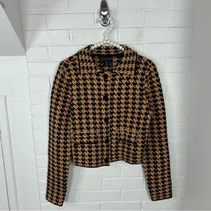 House Of Harlow Houndstooth Knit Cropped Jacket Size S thumbnail 8