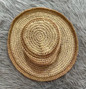 A New Day Crochet cottage core Straw Bucket Hat thumbnail 1