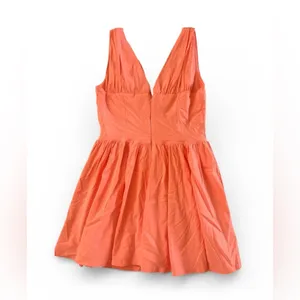 Boho Chic Corset-Style Waist Mini Dress‎ in Coral - Large thumbnail 3
