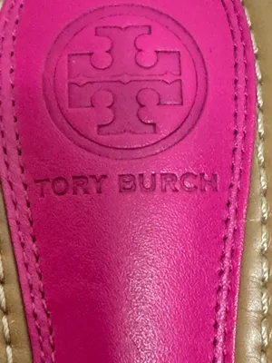Tory Burch Hot Pink and Tan Miller Thong Sandals thumbnail 4