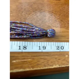 Artisan Multi Strand Purple Seed Bead Necklace 20" Made in Nepal Boho Pastel thumbnail 6