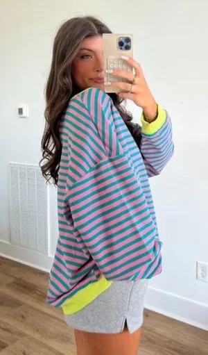 These Three Boutique Striped pullover thumbnail 3