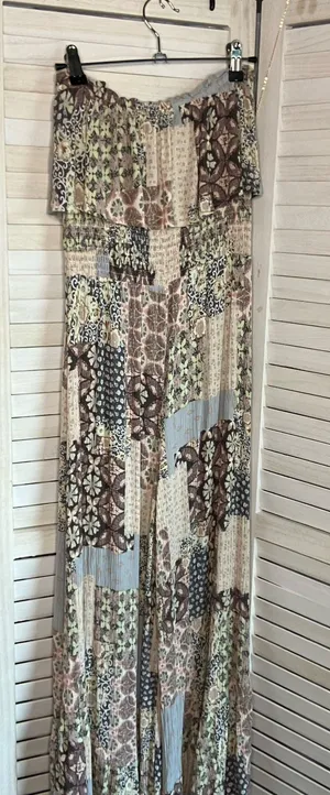 ILLA ILLA Patchwork Boho Off-Shoulder Wide Leg Jumpsuit Size Small thumbnail 1