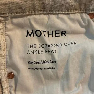 Mother Superior 29 The Scrapper Cuff Ankle Fray Jeans Devil May Care Wash FLAW thumbnail 7