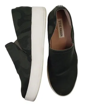 Steve Madden Zayna Camo Green Slip On Sneakers Womens Size 9.5 Athletic Shoes thumbnail 1