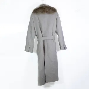 NEW Zara Manteco Italian Fabric Faux Vegan Fur Collar Belted Jacket Coat Medium thumbnail 4