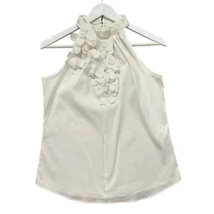 White House Black Market white pedal neck halter top size small thumbnail 2