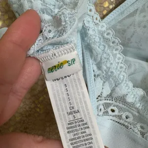 Aerie Light Blue Lace Triangle Strappy Back Bralette Small NWOT thumbnail 6