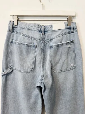 Pistola Dylan Carpenter Jeans Size 26 Wide Leg Baggy Light Wash Denim Utility thumbnail 11