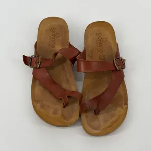 Yokono Ibiza Brown Leather Cork Footbed Thong‎ Sandals Made in Spain Womens 9 thumbnail 4
