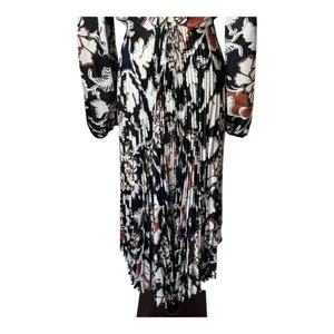 Delfi Collective‎ Dress Women Medium Black Claudine Printed Stretch Crepe Midi thumbnail 6