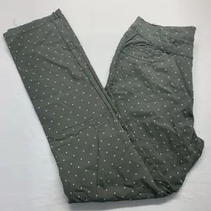 Made in Italy‎ Star Print Pants Womens XL Olive Green Straight Leg Stretch 23 thumbnail 1