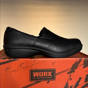 Worx Womens Black Leather‎ Slip On Work Comfort Slip Resistant Shoes Sz 10 M thumbnail 6