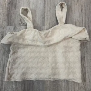 Madewell Cream Textured Tiered Ruffle Tank Top Women Size M‎ thumbnail 2
