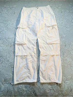 💥AllSaints Barbara White Cargo Parachute Pants Utility Drawstring Hem Sz 8🧡 thumbnail 13