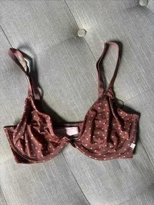 Victoria’s Secret Unlined Demi Bra Orange Polka-Dot Size 34D thumbnail 3