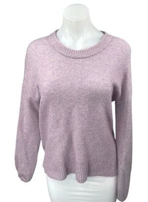 Madewell Women's Purple Wool Alpaca Knit Long Sleeve Crew Neck Sweater Top Sz S thumbnail 1