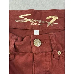 Seven7 Tummyless Women's‎ Size 6 High Rise Skinny Jeans Women's Fired Brick Red thumbnail 3