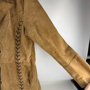 Vintage Wilsons Leather Maxima Brown Suede Trench Coat with Braided Accents thumbnail 4