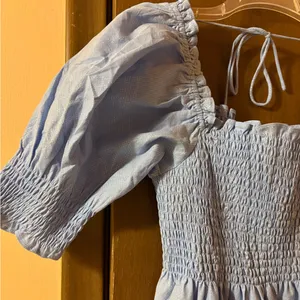 Hill House Athena Nap Dress in Light Blue Glitter Check thumbnail 7