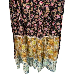 Anthropologie Sleeveless Ruffled Patchwork Floral Tiered Midi Dress Size Large thumbnail 14
